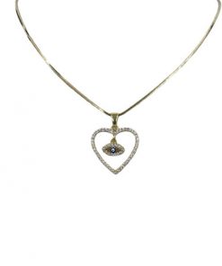Necklace- Heart inside evil eye