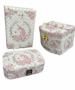 Unicorn Jewelry Box with Floral Wreath (Multi-Colored)
