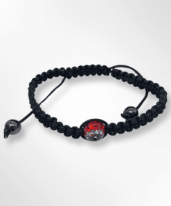 Bracelet Knot Style one red shamballa evil eye black  thread end hematite beads