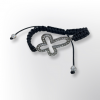 bracelet- knot style  Silver  Flw cross black thread end shamballa ball