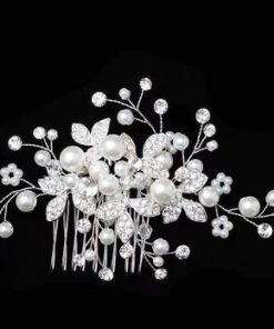 Hair comb for bride -pearl flower