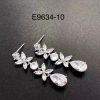 Cubic zirconia earring sterling silver post flower hanger oval