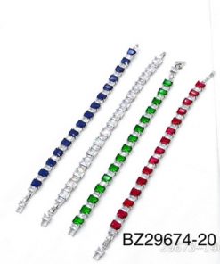 Cubic zirconia Bracelet sterling silver post cube