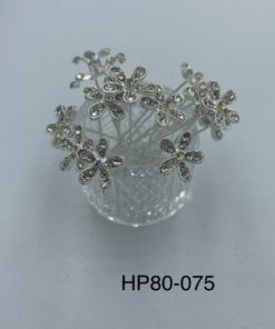 Hair pin for hair decoration 12 pcs set  rhinestones daisy flower clear