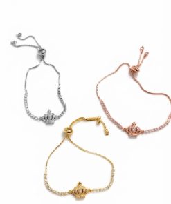 CZ Crown Adjustable Bracelet