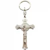 Keychain- Large cross with Jesus - Silver