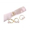 Gold napkin rings with 2 pearls,  4pc