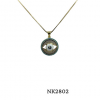 Necklace- Large evil eye pendant  with rhinestones around