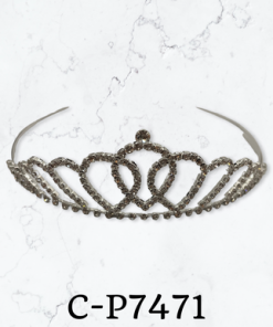 Hair Tiara rhinestone silver kids more circle style