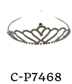 Hair Tiara rhinestone silver kids more in hearts style