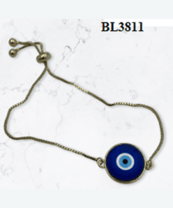 Evil eye circle style bracelet pull cord