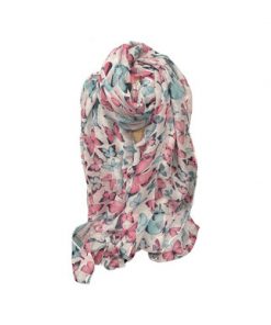 Butterfly Pink and blue butterflies on white Scarf