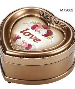 Music box Vintage Style Heart Shaped with photo frame