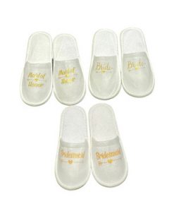 Bride, Maid of Honor - Bridesmaid Slippers with Heart Arrows