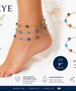 Anklets Evil eye Stainless Steel Gold or Silver