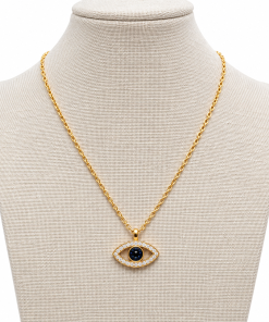 Necklace- Evil eye oval shape chain extended