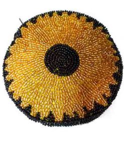 Sunflower, Gold on Black Circle