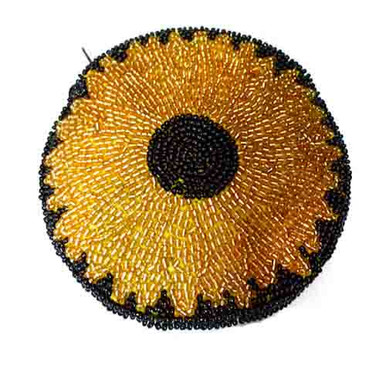 Sunflower, Gold on Black Circle