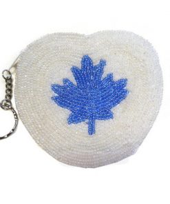 Maple Leaf, Blue on White (Heart Shape)