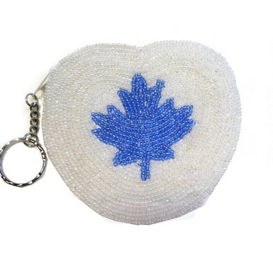 Maple Leaf, Blue on White (Heart Shape)