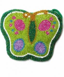Butterfly: Green w/ Pink and Purple Dots
