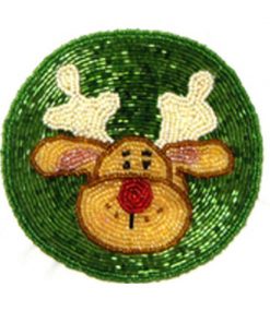 Reindeer on Green (Round)