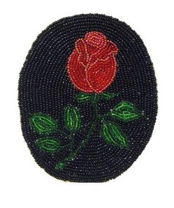 Rose, Red on Black (Oval)