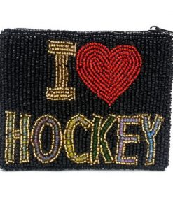 I Love Hockey on Black Rectangle
