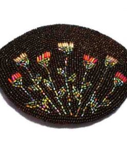 Flowers on Black (Oval)