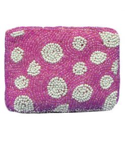 Polka Dot White on Pink Rectangle