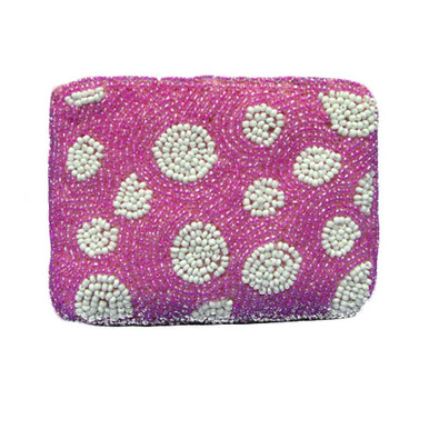 Polka Dot White on Pink Rectangle