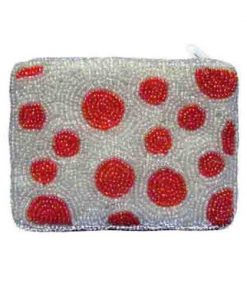 Polka Dot Orange on White Rectangle