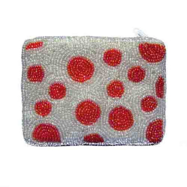 Polka Dot Orange on White Rectangle