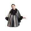 Striped cloak cape with faux fur around neck and arms ( colour options )