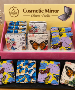 Butterfly  Rectangle Compact Mirror 12 pcs Assorted