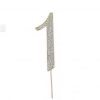 Cake Topper - Single number (0-9), 12 cm, Gold/Silver