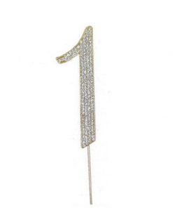 Cake Topper - Single number (0-9), 12 cm, Gold/Silver