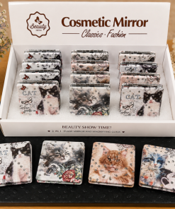 Compact Mirror- Cats, 12 pcs assorted