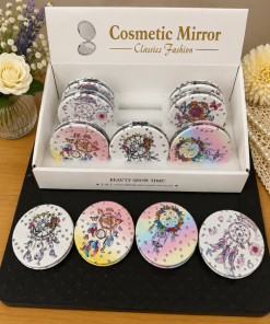 Dream Catcher Feather Compact Mirror - 12 pcs Assorted