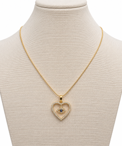 Necklace- Heart inside evil eye