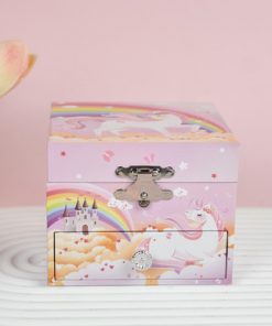 Pink Square Music Box - Unicorn