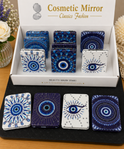 Compact mirror evil eye Rectangle 12 pcs