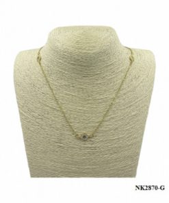 Necklace- 3 evil eyes on silver 18" titanium chain colour options with extension