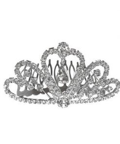 Small Hair Comb - Dangling Rhinestone Tiara (7.5cm)