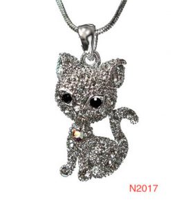 Necklace - Cat Sitting w/Black Eyes