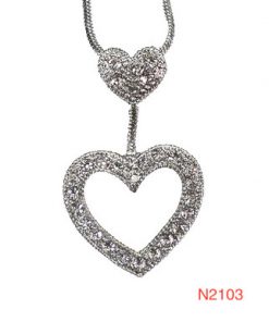 Necklace - Heart (Sm) Above Large Heart