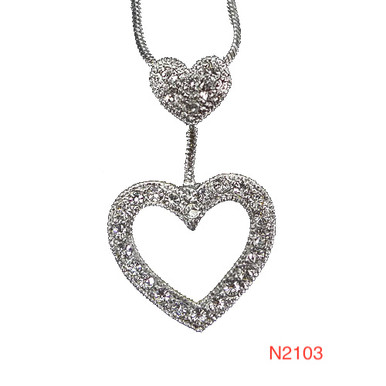 Necklace - Heart (Sm) Above Large Heart