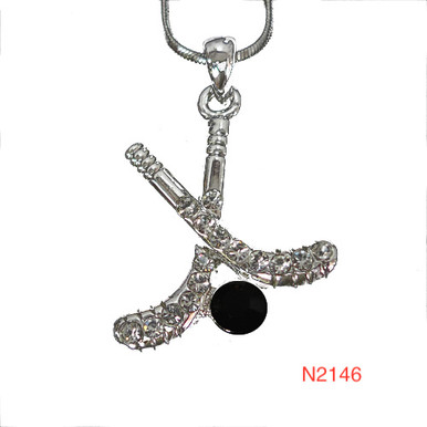 Necklace - Hockey Sticks with Puck