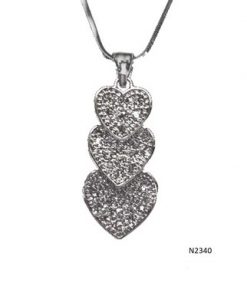 Necklace - Hearts (3) Vertically Linked