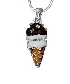 Necklace - Ice Cream Cone brown